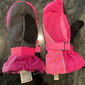 Land’s End Pink Waterproof Mittens and Ski Goggles Size M